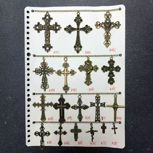 【bronze】vintage cross charms set for DIY craft