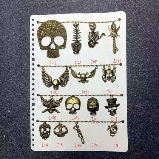 【bronze】vintage skull charms set for DIY craft