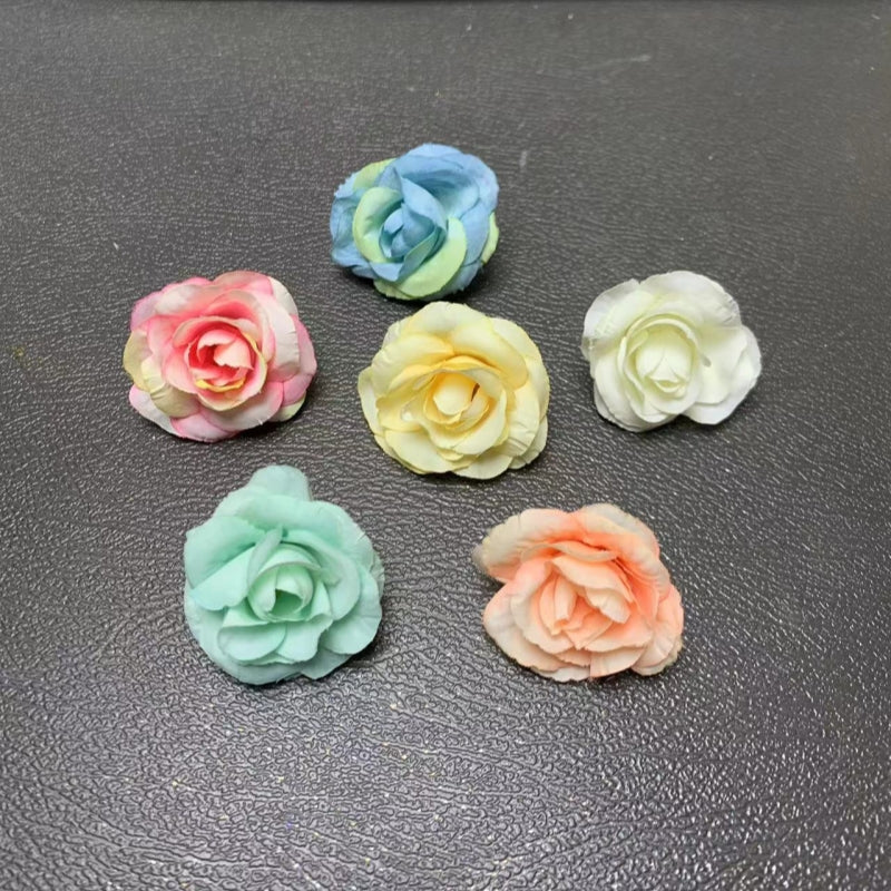 【fabric flower】mixed fabric flower & plastic leaves for DIY craft