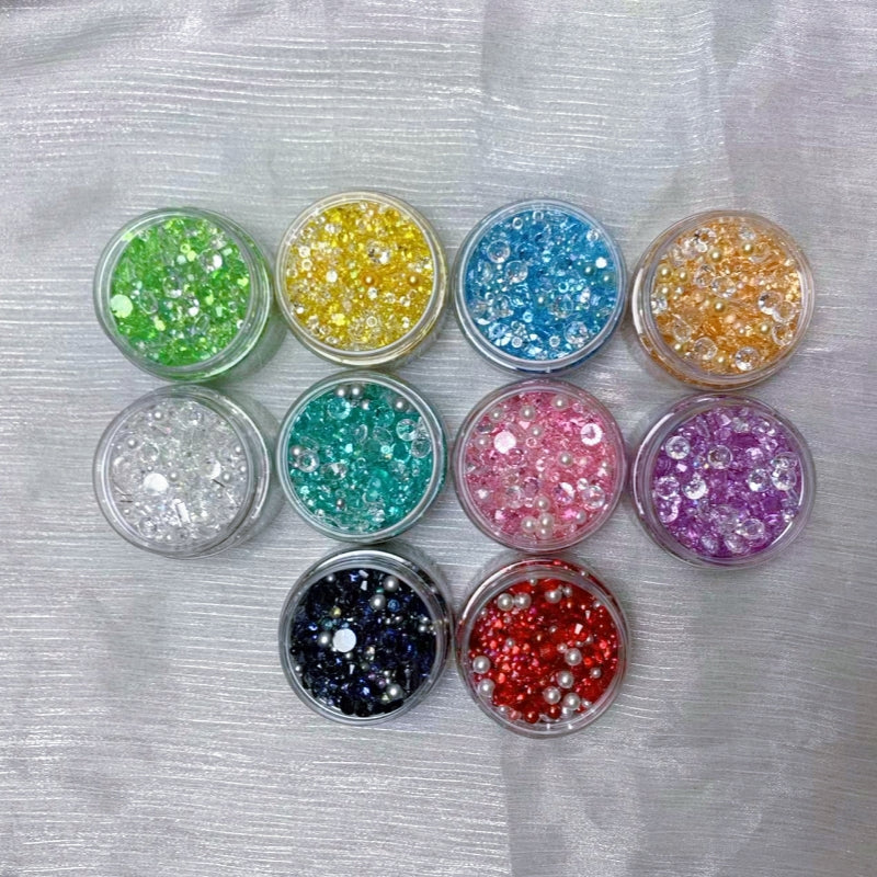 【glitter】40g mixed gravels & beads/diamonds for DIY craft