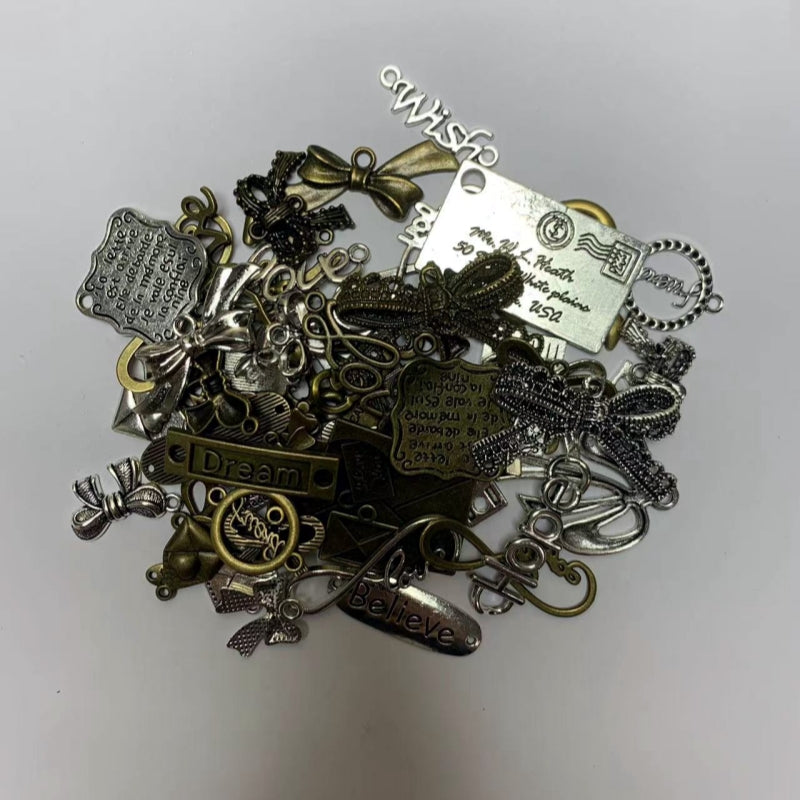 【bronze】70g vintage mixed charms for DIY craft