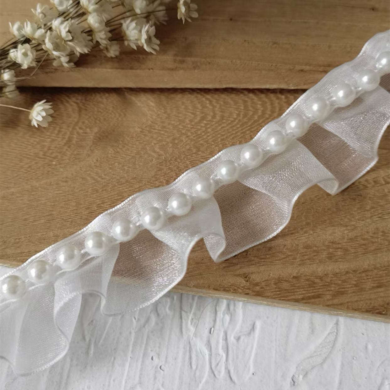 【lace】0.5m 10pcs lace pearl ribbon for DIY craft