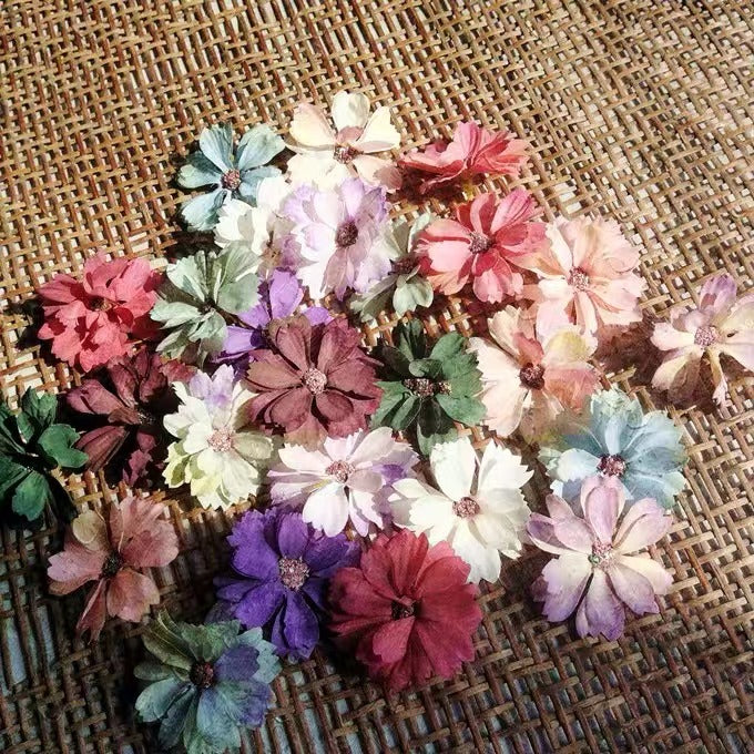 【fabric flower】mixed fabric flower & plastic leaves for DIY craft