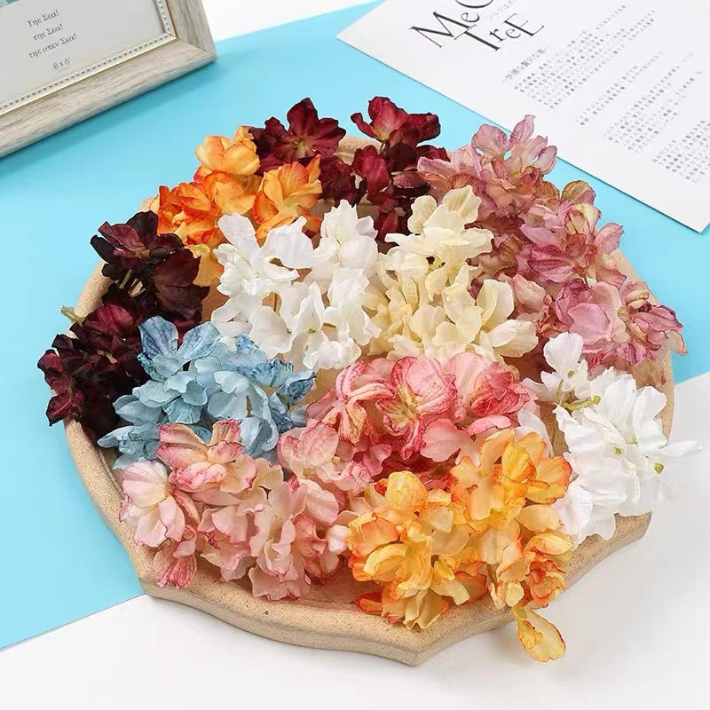 【fabric flower】mixed fabric flower & plastic leaves for DIY craft